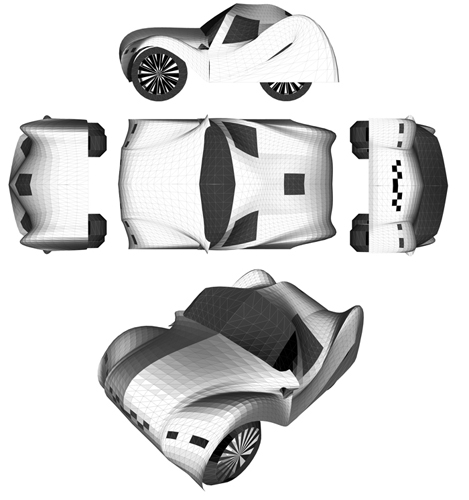 Generative Design of Cars by C.Soddu. variation 1